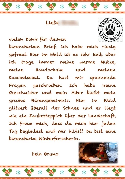 Antwortbrief von Bruno
