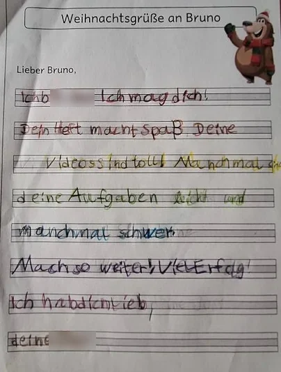 Brief eines Kindes an Bruno