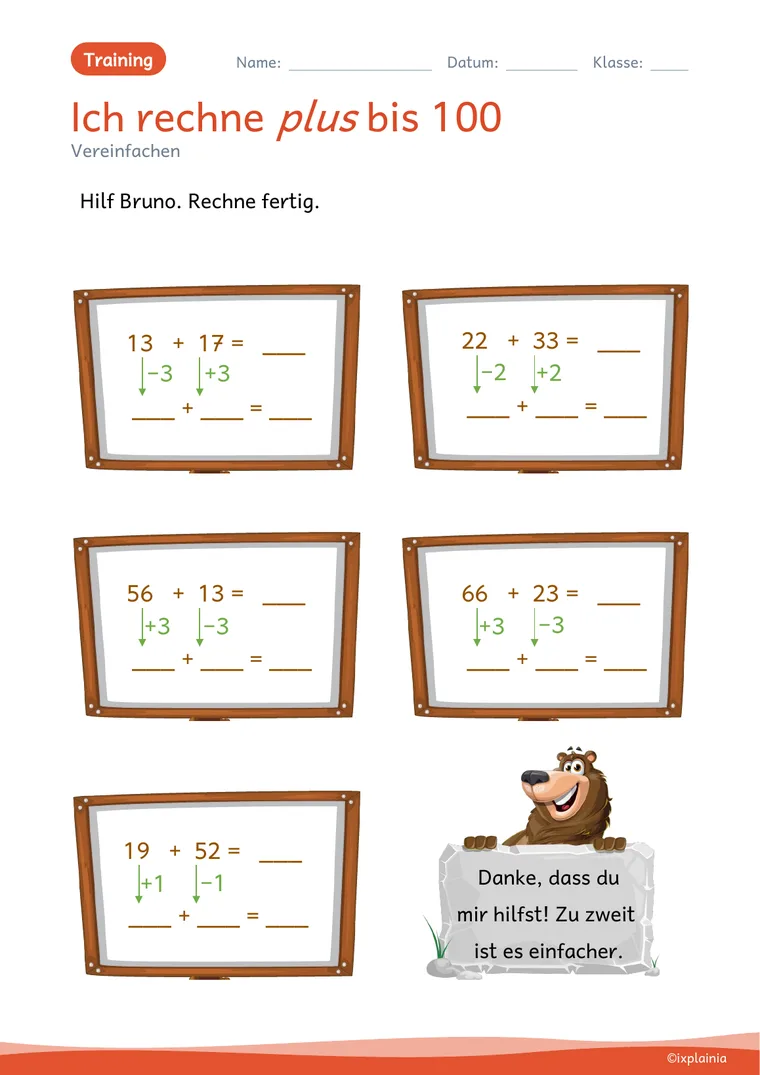 Mathematik: Hilf Bruno, rechne fertig