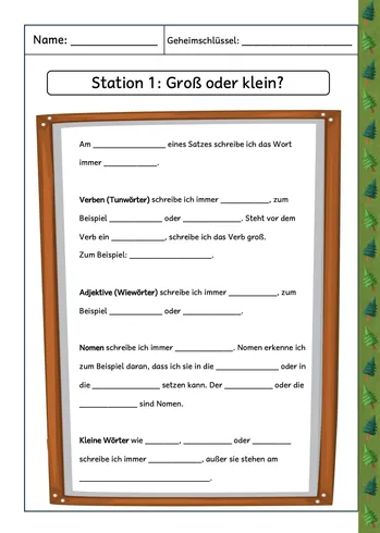 Stationsblatt 1: Groß oder klein?