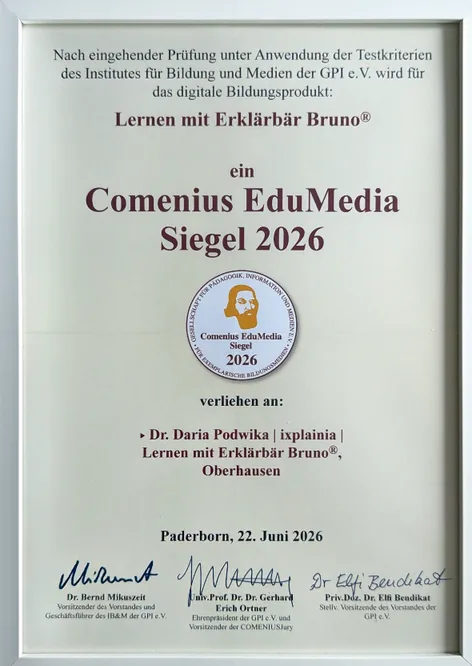 Urkunde Comenius EduMedia Siegel 2026