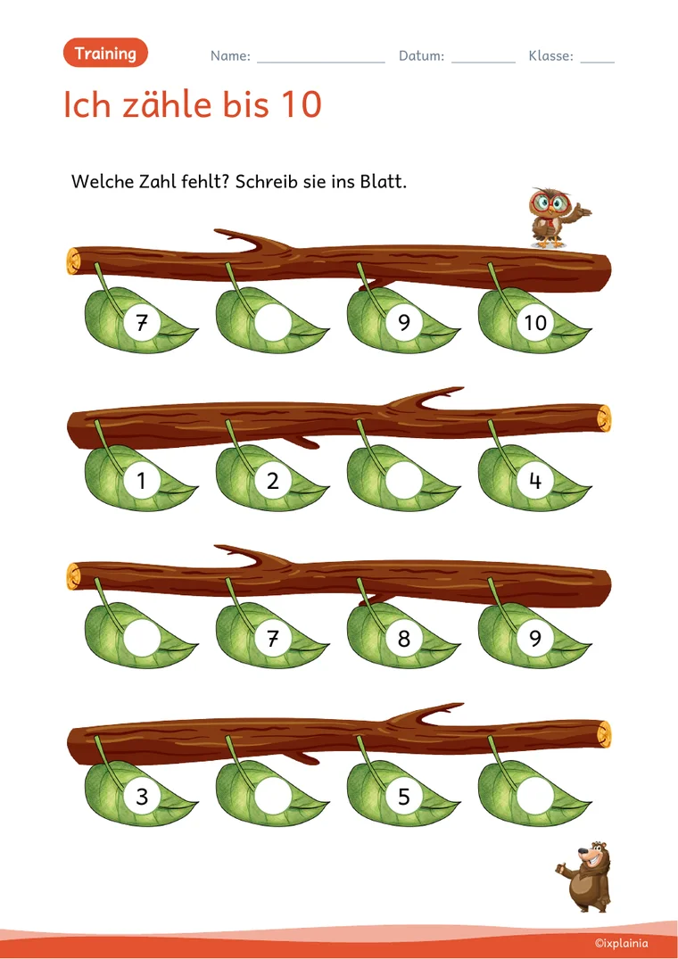 Analog: Welche Zahl fehlt?